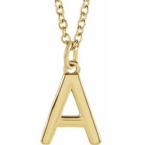 Kazi Luxury 14K Yellow Initial A Dangle 16